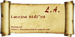 Laczina Alárd névjegykártya